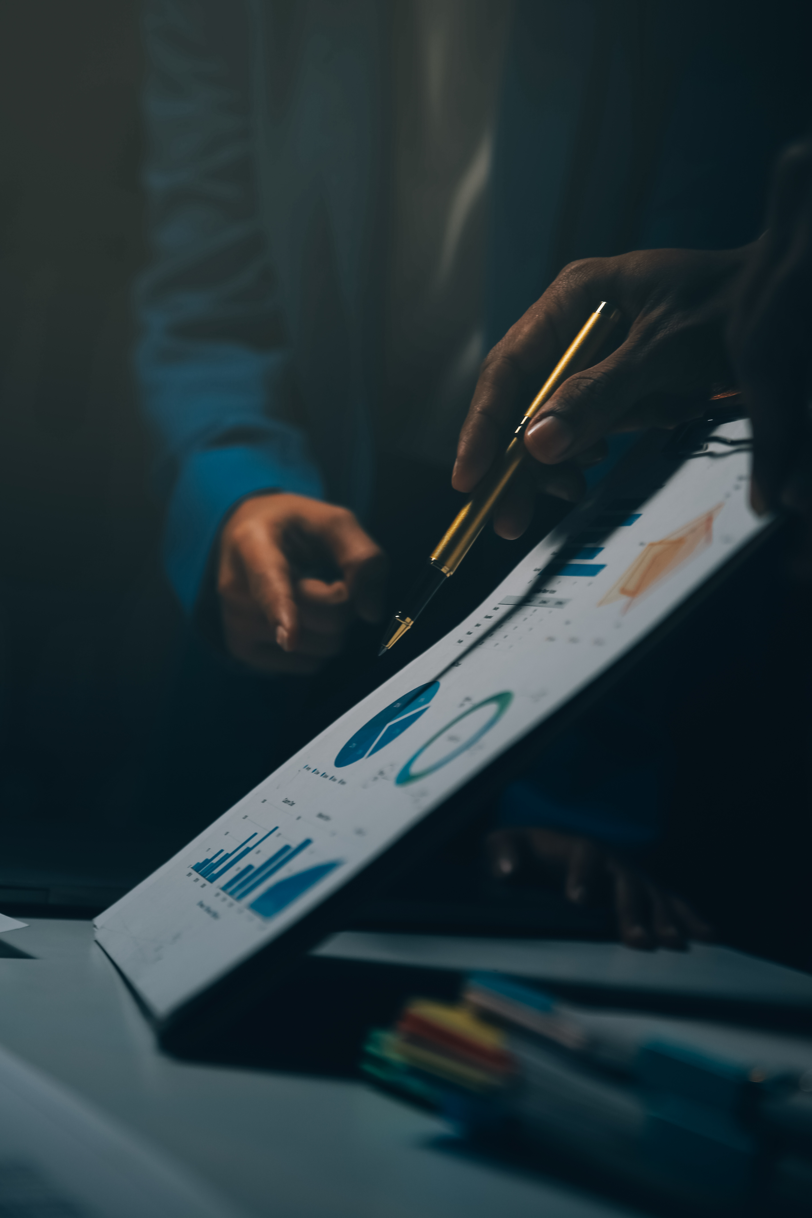 Man working on documents